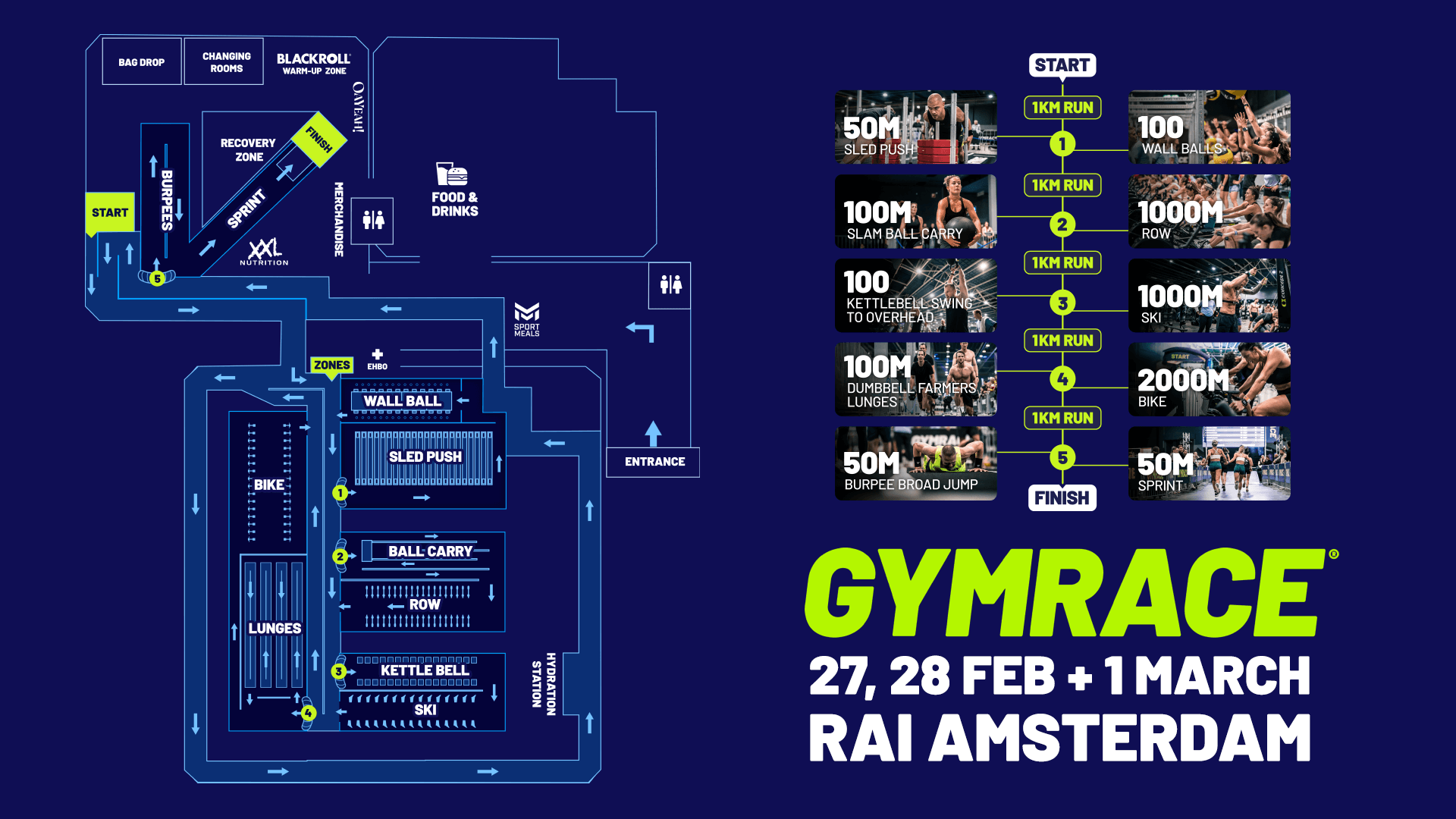 Hoe ziet het Gymrace parcour eruit in Amsterdam? 