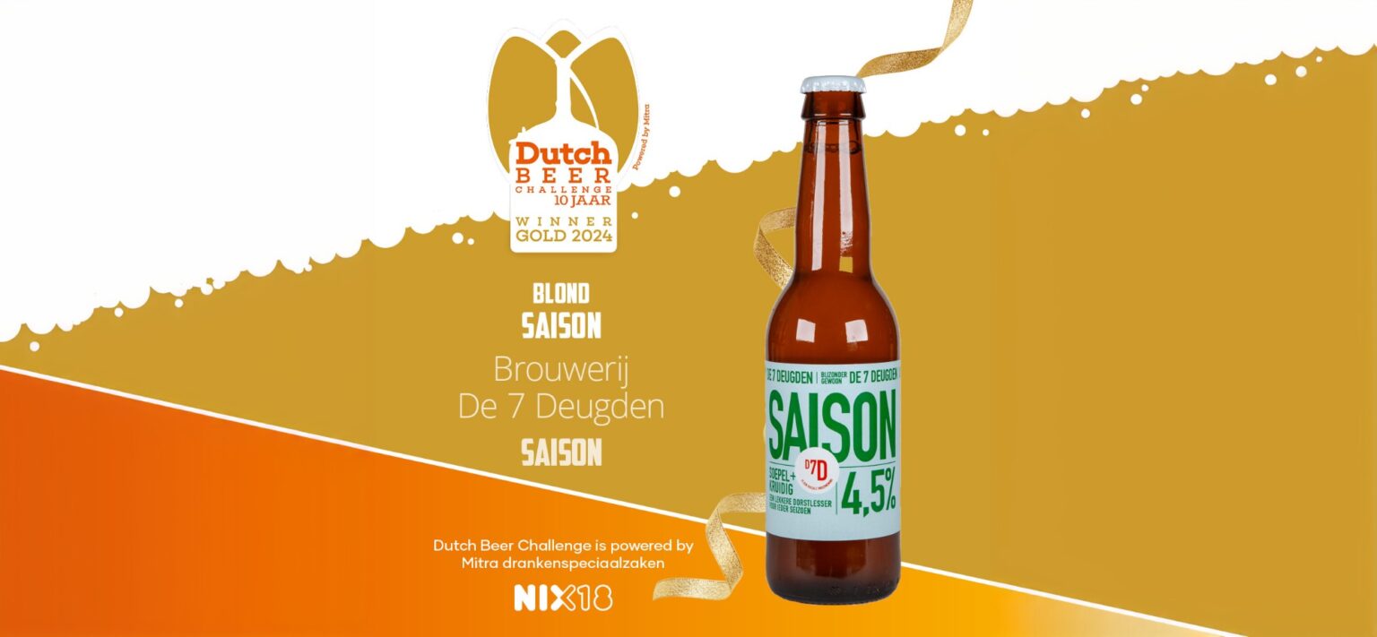 De Saison van Brouwerij De 7 Deugden won goud bij de Dutch Beer Challenge